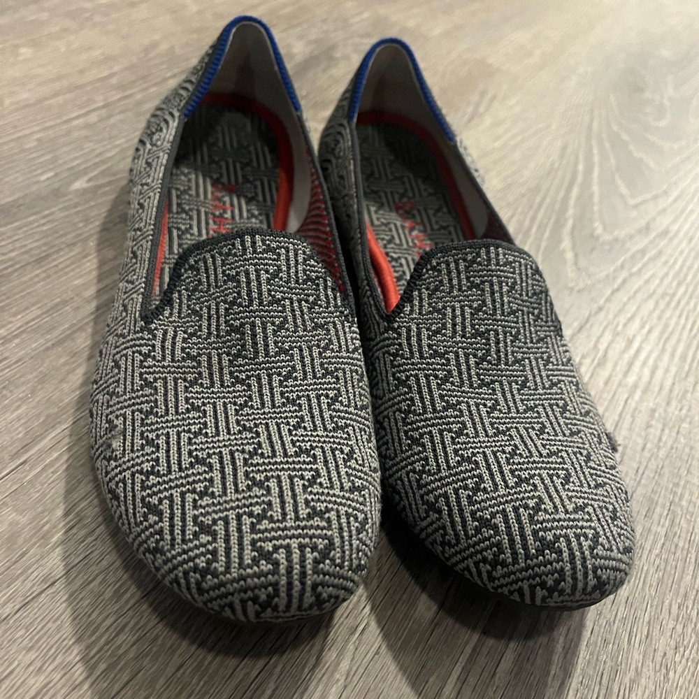 Rothy’s Charcoal Link Grid Slip On Loafers 8 Loafer